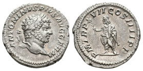 CARACALLA, 197-217 AD. AR, Denarius. Rome. 3.38g 19.4m