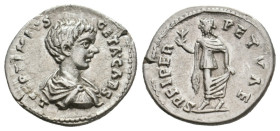 GETA, 209-211 AD. AR, Denarius. Laodicea. 3.28g 19.9m