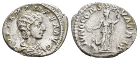JULIA MAMAEA Augusta, 222-235 AD. AR, Denarius. Rome. 2.25g 20.1m