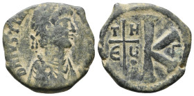 JUSTINIAN I, 527-565 AD. AE, Half Follis. Theoupolis (Antioch). 9.05g 26.9m