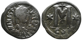 JUSTINIAN I, 527-565 AD. AE, Follis. Constantinople. 15.94g 34m