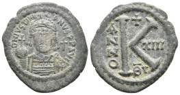 JUSTINIAN I, 527-565 AD. AE, Half Follis. Theoupolis (Antioch). 11.50g 31.7m