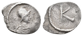 ANONYMOUS. Time of Justinian I (527-565 AD). AR, Half Siliqua. Constantinople. 0.84g 15.5m