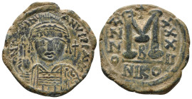 JUSTINIAN I, 527-565 AD. AE, Follis. Nikomedia. 17.36g 32.5m