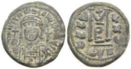 JUSTINIAN I, 527-565 AD. AE, Follis. Kyzikos. 18.16g 33.9m