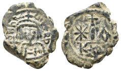 MAURICE TIBERIUS, 582-602 AD. AE, Kyzikos. 4.37g 21.9m