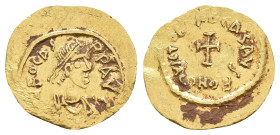PHOCAS, 602-610 AD. AV, Tremissis. Constantinople. 1.47g 16.6m