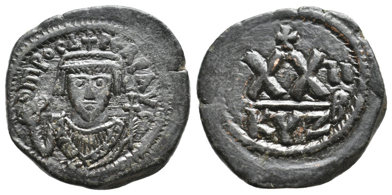 PHOCAS, 602-610 AD. AE, Half Follis. Kyzikos 6.35g 24.6m