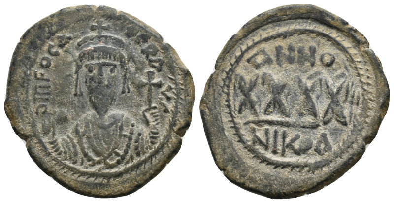 PHOCAS, 602-610 AD. AE, Follis. Nicomedia. 10.94g 31.6m