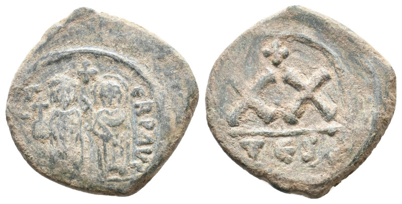 PHOCAS with LEONTIA (602-610). Half Follis. 6.17g 23.4m