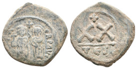 PHOCAS with LEONTIA (602-610). Half Follis. 6.17g 23.4m