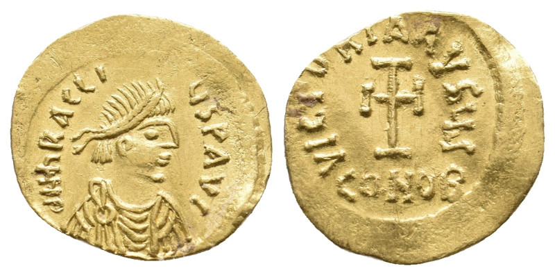 HERACLIUS (610-641 AD). AV, Tremissis. Constantinople. 1.46g 16.5m