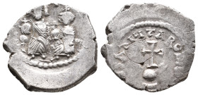 HERACLIUS, with HERACLIUS CONSTANTINE, 610-641 AD. AR, Hexagram. Constantinople. 6.62g 23.9m