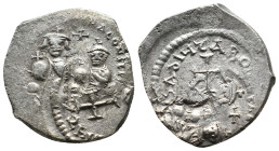 HERACLIUS, with HERACLIUS CONSTANTINE, 610-641 AD. AR, Hexagram. Constantinople. 6.45g 26.1m
