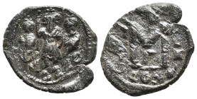 HERACLIUS with MARTINA and HERACLIUS CONSTANTINE, 610-641 AD. AE, Follis. Constantinople. 5g 26m