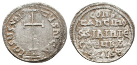 CONSTANTINE V COPRONYMUS, with LEO IV, 741-775 AD. AR, Miliaresion. Constantinopolis, 2.21g 20.5m