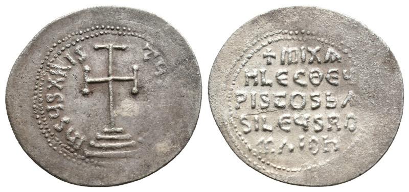 MICHAEL III THE DRUNKARD (842-867). AR, Miliaresion. Constantinople. 2.43g 24.9m