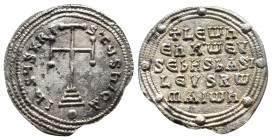 LEO VI the WISE, 886-912 AD. AR, Miliaresion. Constantinople. 2.85g 22.1m