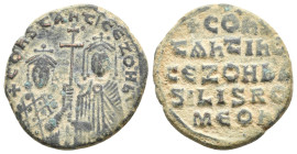 CONSTANTINE VII PORPHYROGENITUS with ZOE, 913-959 AD. AE, Follis. Constantinople. 7.72g 24.3m