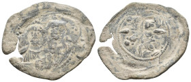 Anonymous. Time of of Nicephorus III Botaniates (1078-1081 AD). AE, Follis.
Obv. Bust of Christ facing, nimbate and slightly forked beard, wearing tu...