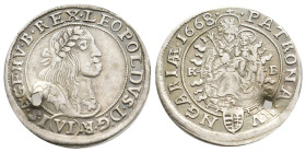 AUSTRIA. Leopold I (1657-1705) 1668. AR. 3.33g 26.3m