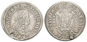 AUSTRIA. Leopold I (1657-1705) 1670 AR. 3.4g 28.5m