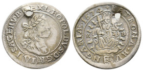 AUSTRIA. Leopold I (1657-1705) 1674 AR. 3.38g 25.3m