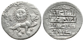 SELJUQ OF RUM. KAYKHUSRAW II (1236-1245 AD / 634-644 AH). AR. SIVAS (Sebaste)
Obv: Lion advancing right, three stars around; above, personification o...