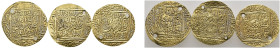 LOT OF 3 ISLAMIC AV. Possibly imitating Hafsid 1/2 dinar for jewellery purpose. (54)