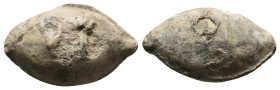 ANCIENT GREEK PB SLING BULLET. (CIRCA 4TH-1ST CENTURY BC). 34.42g 31.51m