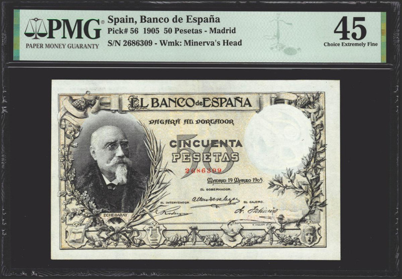 50 Pesetas. 19 de Marzo de 1905. Sin serie. (Edifil 2021: 312, Pick: 56). Muy ra...