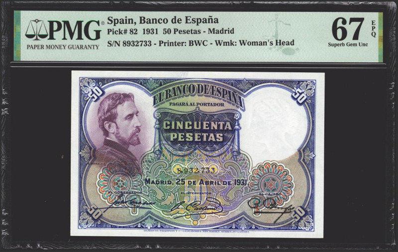 50 Pesetas. 25 de Abril de 1931. Sin serie. (Edifil 2021: 359, Pick: 82). Rara e...