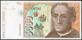 5000 Pesetas. 12 de Octubre de 1992. Serie 5Q. (Edifil 2021: 484a). SC.