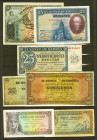 Conjuto de 15 billetes del Banco de España en diferentes calidades y de diversas emisiones destacando el billete de 50 Pesetas de 1907 y de 25 Pesetas...