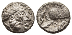 CELTIC COINAGE. Middle Danube (2nd-1st centuries BC). Drachm. 'Kugelwange mit Triskeles' type. 

Obv: Celticized laureate head of Zeus to right; on ch...