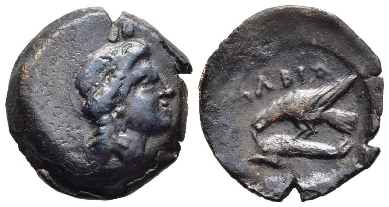 SKYTHIA. Olbia. AE (circa 380-360 BC).

Obv: Head of Demeter right, wearing grai...