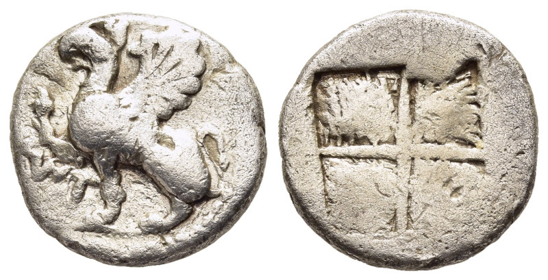 THRACE. Abdera. Drachm (circa 473/0-449/8 BC). Hero..., magistrate. 

Obv: ΗΡΟ; ...