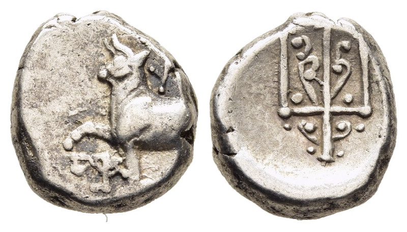 THRACE. Byzantion. Hemidrachm (circa 387/6-340 BC).

Obv: 'ΠΥ.
Forepart of heife...