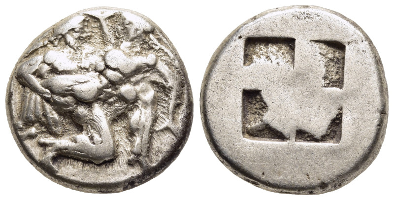 ISLANDS off THRACE. Thasos. Stater (circa 500-480 BC).

Obv: Ithyphallic satyr a...