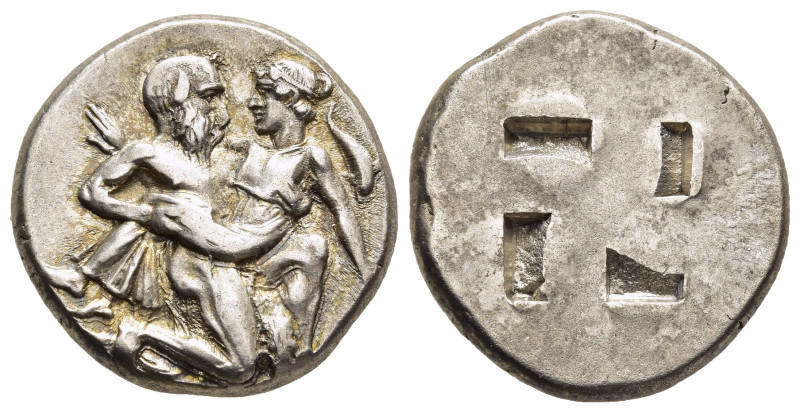 ISLANDS off THRACE. Thasos (circa 412-404 BC). Stater.

Obv: Satyr advancing rig...