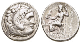 KINGS OF THRACE (Macedonian). Lysimachos (305-281 BC). Drachm. Kolophon.

Obv: Head of Herakles right, wearing lion skin.
Rev: ΛΥΣΙΜΑΧΟΥ / ΒΑΣΙΛΕΩΣ.
Z...