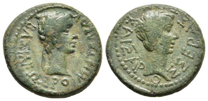 KINGS OF THRACE (Sapean). Rhoemetalkes I with Augustus (circa 11 BC-12 AD). AE.
...