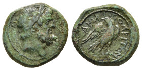 MACEDON. Amphipolis. AE (2nd century BC).

Obv: Laureate head of Zeus right.
Rev: AMΦIΠOΛEITΩN.
Eagle standing right on thunderbolt, head left.

SNG C...