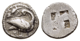 MACEDON. Eion. Trihemiobol (circa 460-400 BC). 

Obv: Goose standing to right, head turned back to left; above, lizard to left; below to left, Η (form...