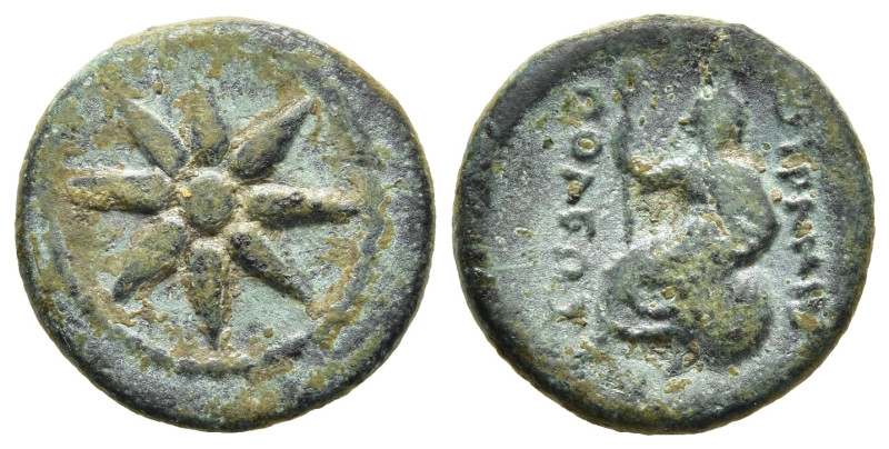 MACEDON. Uranopolis. AE (circa 300 BC).

Eight-pointed star and crescent.
Rev. O...