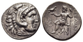 KINGS OF MACEDON. Alexander III 'the Great' (336-323 BC). Drachm. Magnesia ad Maeandrum.

Obv: Head of Herakles right, wearing lion skin.
Rev: AΛΕΞΑΝΔ...