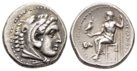 KINGS OF MACEDON. Alexander III 'the Great' (336-323 BC). Drachm. Magnesia ad Maeandrum.

Obv: Head of Herakles right, wearing lion skin.
Rev: AΛEΞANΔ...