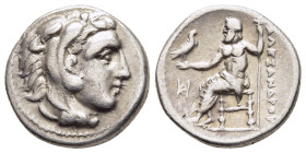 KINGS OF MACEDON. Alexander III 'the Great' (336-323 BC). Drachm. Miletos.

Obv: Head of Herakles right, wearing lion skin.
Rev: ΑΛΕΞΑΝΔΡΟΥ.
Zeus seat...