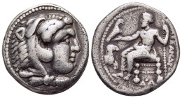 KINGS OF MACEDON. Alexander III 'the Great' (336-323 BC). Tetradrachm. Damaskos.

Obv: Head of Herakles right, wearing lion skin.
Rev: AΛΕΞΑΝΔΡΟΥ.
Zeu...