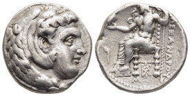 KINGS OF MACEDON. Alexander III 'the Great' (336-323 BC). Tetradrachm. Babylon.

Obv: Head of Herakles right, wearing lion skin.
Rev: AΛΕΞΑΝΔΡOY.
Zeus...